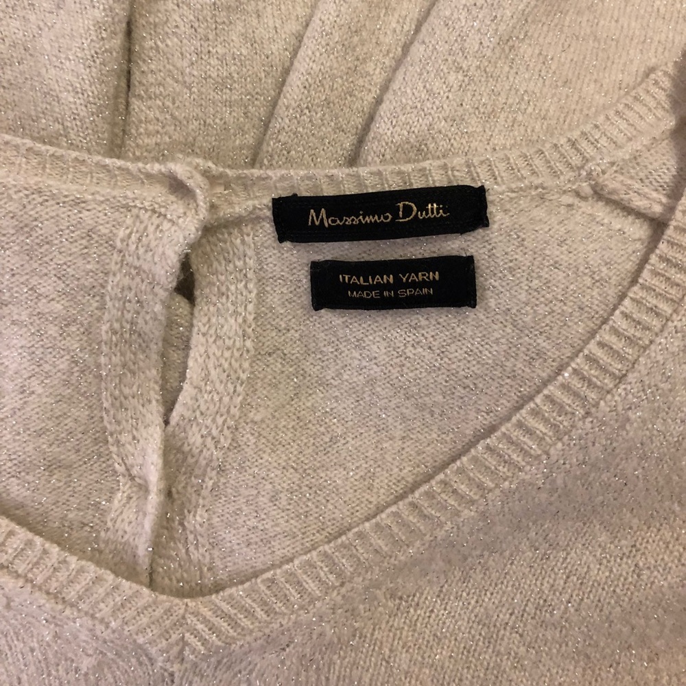 1[MassimoDutti] Italian yarn sparkly cream sweater - Picture 7 of 7